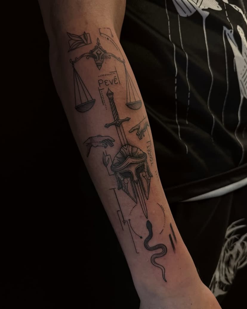 Tatouage de Noir De Fleurs