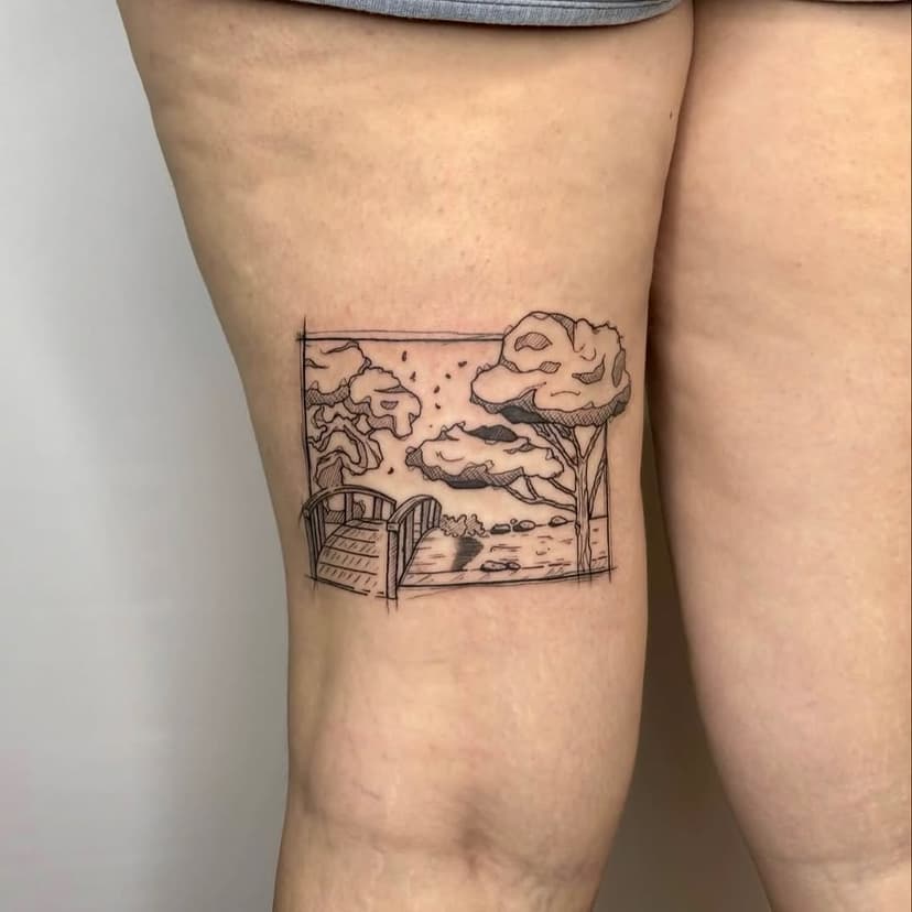 Tatouage de Landscape Tattoo Oberkampf - salon de tatouage walk-in Paris - Piercing