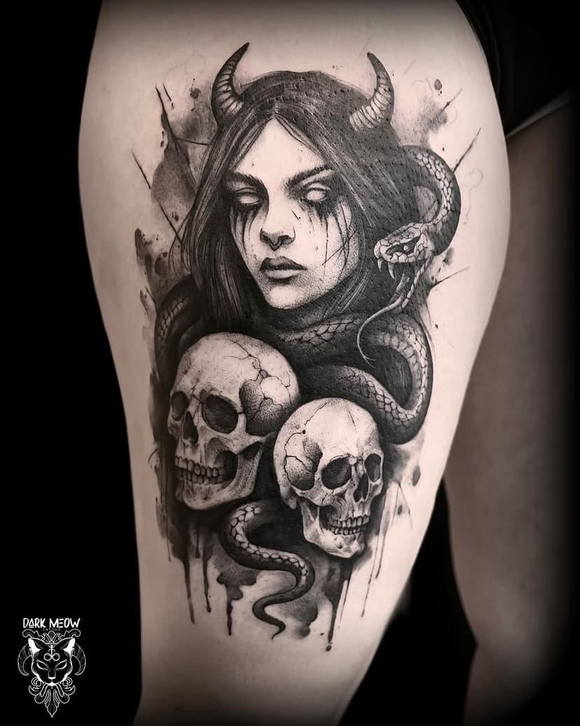 Tatouage de Dark Meow Nina Maillet