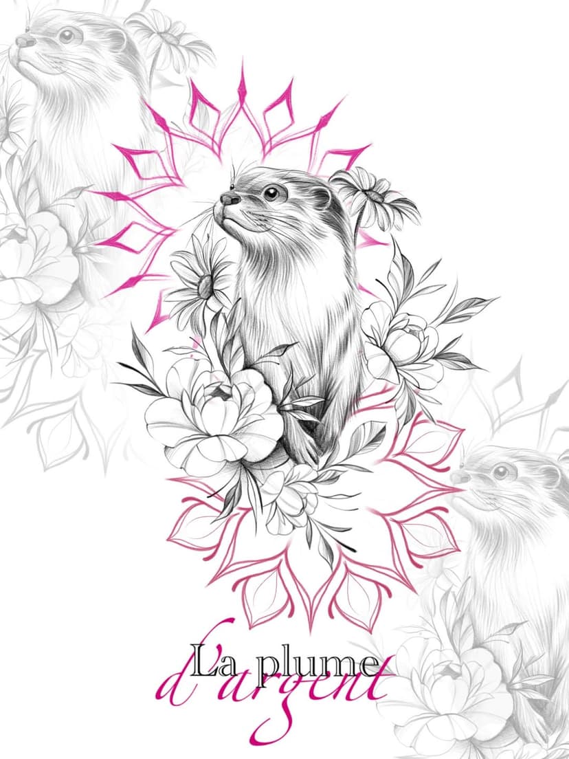 Tatouage de La plume d'argent/ tattoo