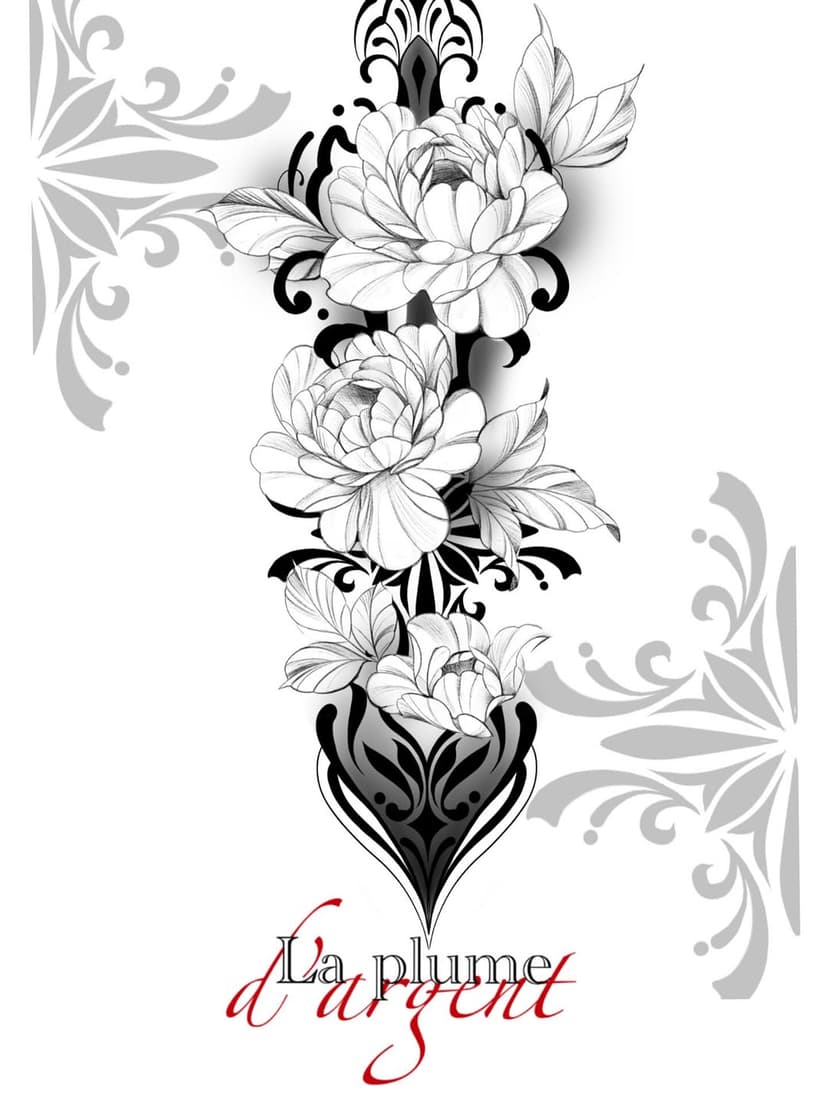 Tatouage de La plume d'argent/ tattoo